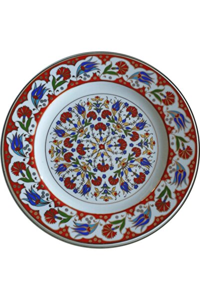 Armada Çini Armada Cini Prt 37 25 Cm Kırmızı Altın Yaldızlı Lale Karanfil Des...