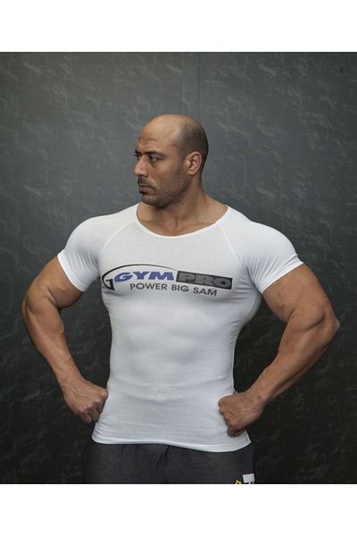 Big Sam Slim Fit White Body T-Shirt 2842