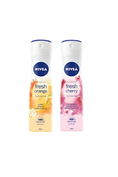 NIVEA Kadın Fresh Cherry - Orange 150 ml Deodorant 2’li Set