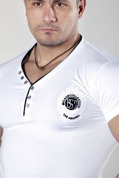 Big Sam White Slim Fit T-Shirt 2734