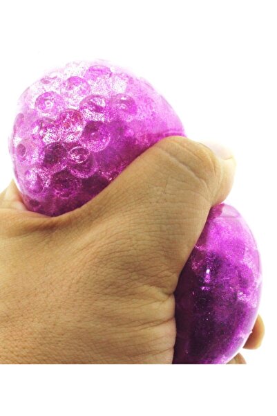 MEGA Squishy Stres Topu Simli Mor Kristal Slime