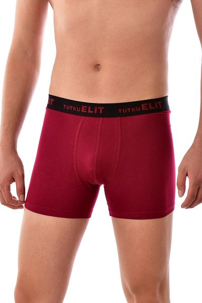 DERYA Elit 1252 Men's Modal Elasthan Boxer Claret Red