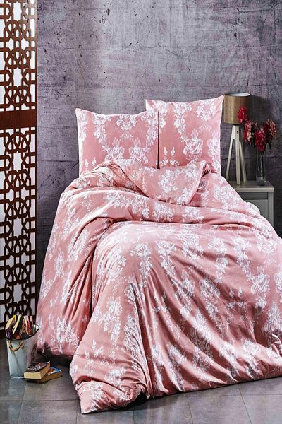 MAJESTE Diplomatic Home Gold Ranforce Duvet Cover Set Batik Series Damask Pattern-1325 Powder