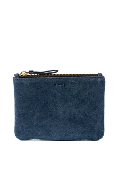 PİRCİ Süet Deri Mini Kadın Pouch Lacivert