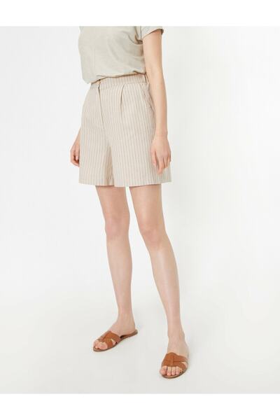 Koton Gestreifte Shorts mit Taschendetail