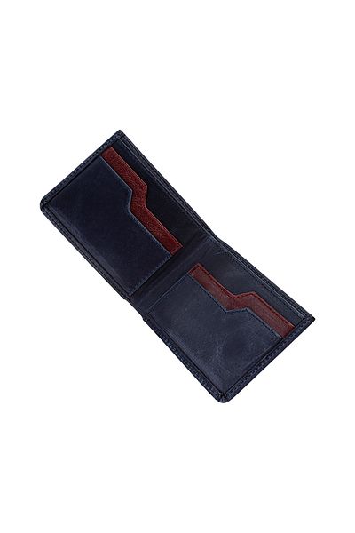 Garbalia 100% Handmade Vintage Leather Navy Blue Men's Wallet