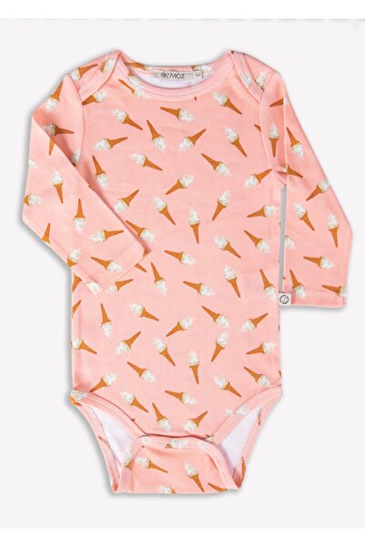 Ozmoz By Mukadder Özden Baby Girl Organic Long Sleeve Bodysuit - Pink