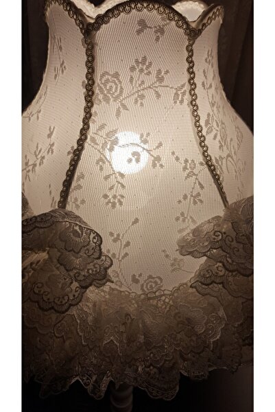 LULUAVİZEM Lambader Kırık Beyaz Çiçekli