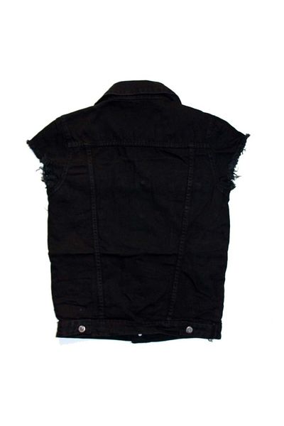 Modaroma Kartal Logo Sleeveless Black Denim Vest