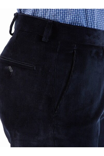 Bilgiçler Сині чоловічі класичні вельветові штани