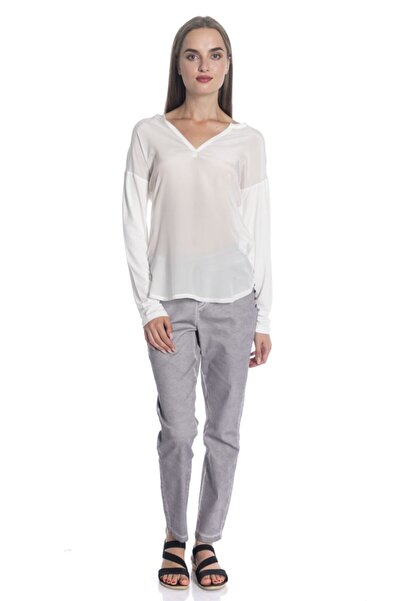 Bulalgiy Kadın Ekru Ipek Bluz - Bga175859