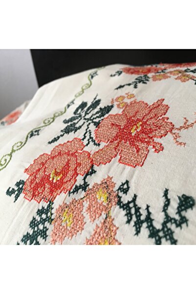 Yavuz Tekstil Cross Stitch Embroidered Single Pique Set Orange 100% Cotton 160 Cm X 220 Cm Orange