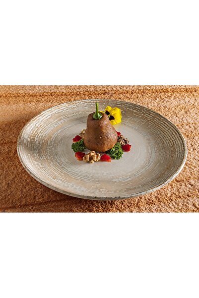 Bonna Porselen Patera Gourmet Plain Serve Breakfast Plate 25 Cm (6 Persons)