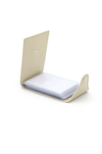 2K Credit Card Holder Beige 10 Leaves Horizontal 7x10,5 Cm