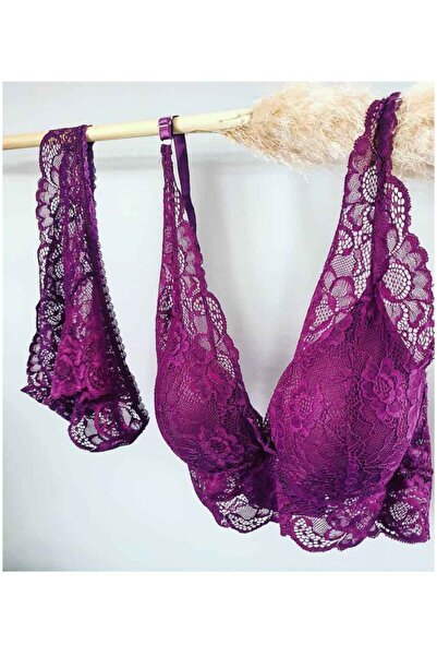 Çeyize dair herşey Mor Bralet Sütyen Takım 4099