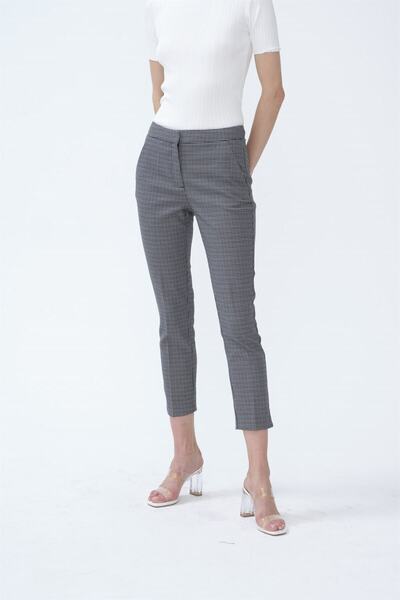 Volanlı Black Gingham Pants