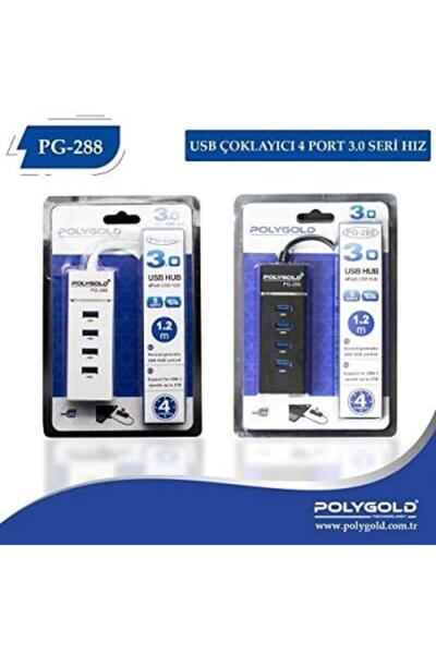 POLYGOLD Usb 3.0 Çoklayıcı 4 Port 1.2 Metre Kablo 2 Tb Usb Hub Pg-288 Siyah