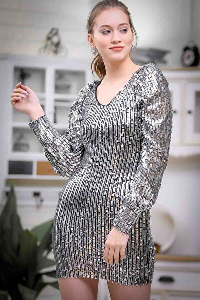 Chiccy Kleid - Silber - Bodycon