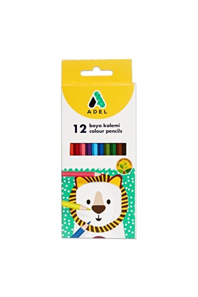Adel 12 Colored Long Dry Crayons - Set of 12
