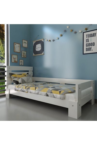 Herseycik Newmod Touch Q 4001-1 90x190 Yatak Uyumlu Beyaz Mdf Karyola