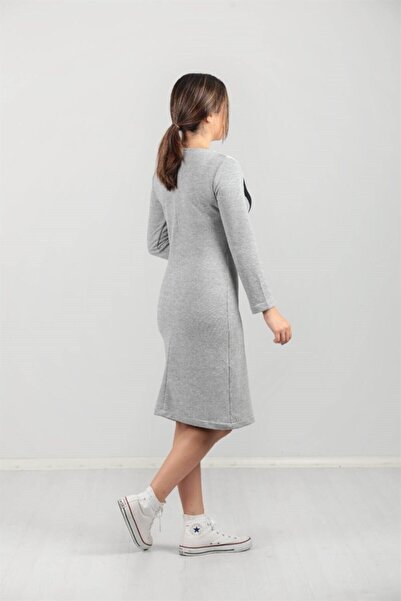 giyimmasalı Gray Three Thread Casual Dress