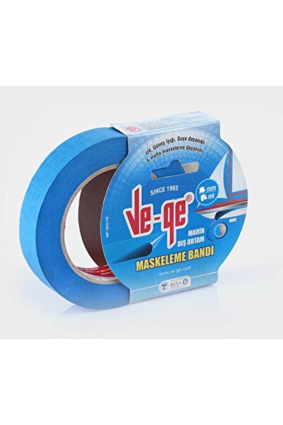 Vege Ve-ge Krepe (Maskeleme) Bantı Dış Ortam 48 Mm X 30 Mt Marin Mavi