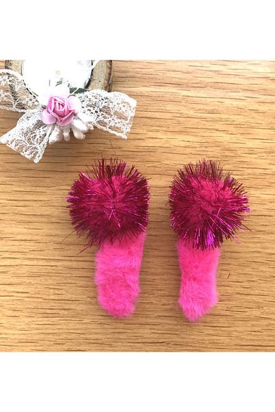 Yeşim Aksesuar Children's Buckle with Pompom, Handmade Baby Buckle with 2 Snaps