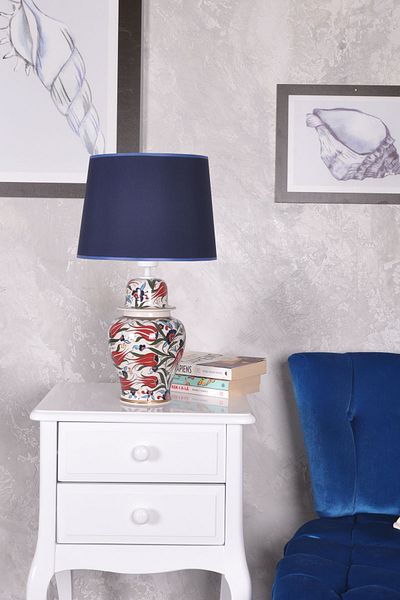 Qdec Bleu Blanc Shah Vase Lampshade Tulip Gilt Blue