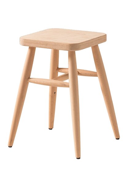 Geppetto Home Kare Tabure Ahşap Ham