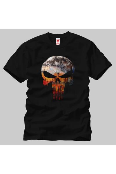 Crazy Tricou Grunge Punisher pentru bărbați