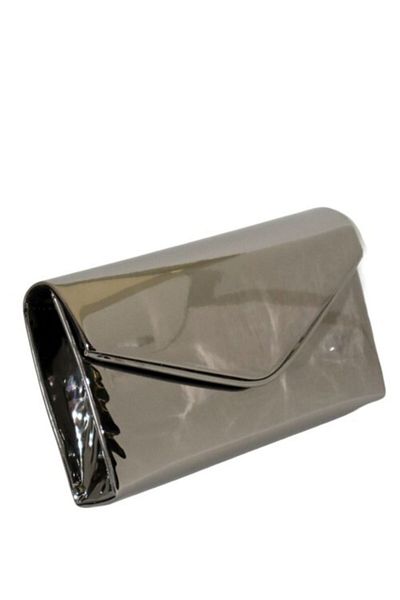 weem bag Βραδινή τσάντα φορέματος με καθρέφτη πλατίνα