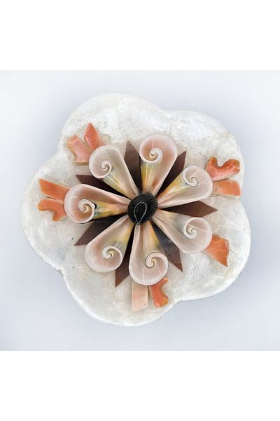 evinizdeki okyanus esintisi turkuaz hediyelik Large Mother of Pearl Flower Box