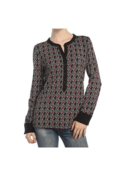 Bulalgiy Kadın Siyah Trend Baskılı Tshirt - Bga272470