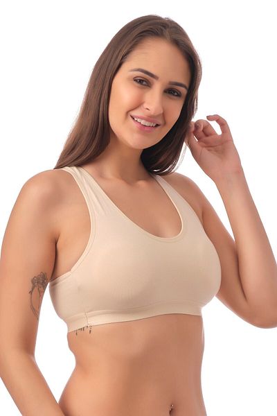 Doce Cravo Combed Cotton Padded Thick Strap Sports Bustier11601817 Skin
