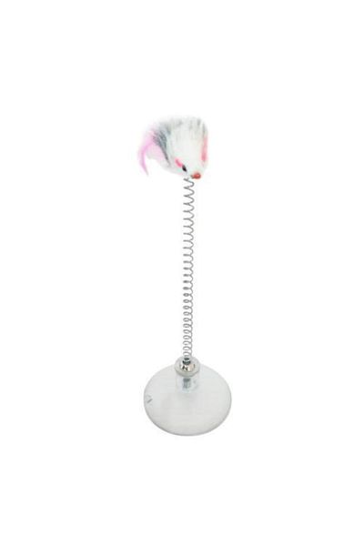 Tam12 Suction Cup Mouse Cat Toy Spring Pilgrim Non-Lying Mouse Chasing Game Attached to Glass