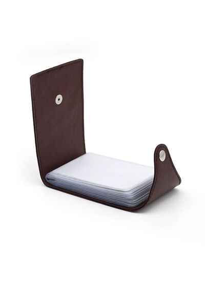 2K Credit Card Holder Claret Red 10 Leaves Horizontal 7x10,5 Cm