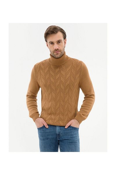 Pierre Cardin Ανδρικό πουλόβερ Camel Slim Fit Full Turtleneck G021SZ0TK.000854250