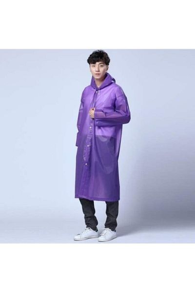 pekial Αδιάβροχο Unisex Μωβ Χρώμα Eva με κουκούλα και κουμπωτά