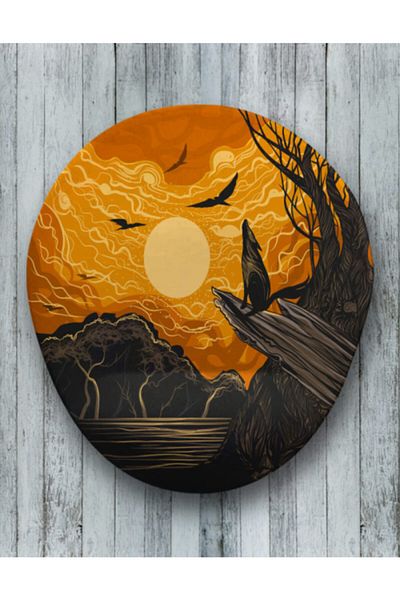 Onartem Wolf Night Oval - Mouse Pad with Wrist Support