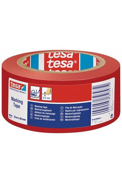 Tesa Location Marking Tape 50mm X 33m Warning Tape Red 60760-00096-15