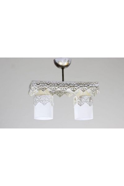Uçar Chandelier Set of 2 White Patina