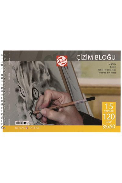Talens 35x50cm 120 grame 15 coli Bloc de desen în spirală Caiet de desen