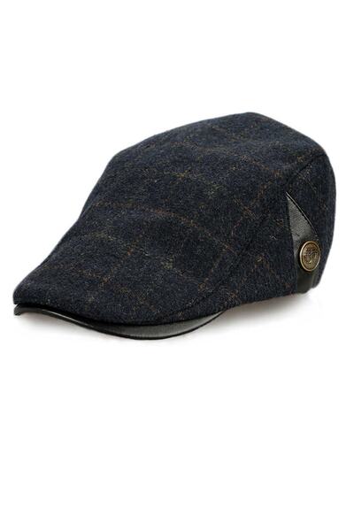 WINNERS London Lacivert Ekose Kışlık Spor Kasket