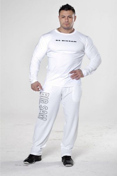 Big Sam Slim Fit White Cotton Sweatshirt 4588