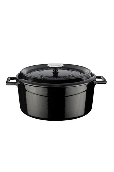 Lava Black Trendy Round Cast Iron Pot Diameter (Ø) 24 cm