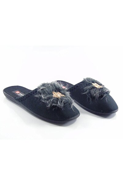 GEZER Kışlık Kadın Ev Terlik Siyah - 11982
