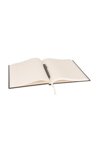 2K Leather Cover Notebook Agenda Undated Striped 20x28 Cm