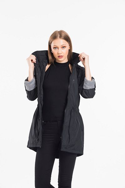 ladyzey Women's Gathered Waist, Side Pocket, Foldable Sleeve Lined Trench Coat