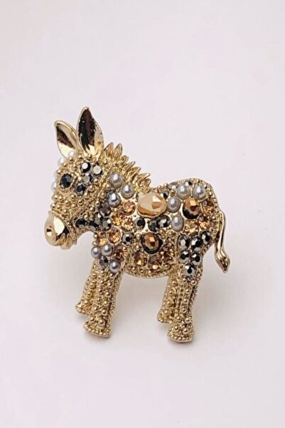 Ceso Accesories Eşek Görünümlü Zirkon Taşlı Broş - Iğne