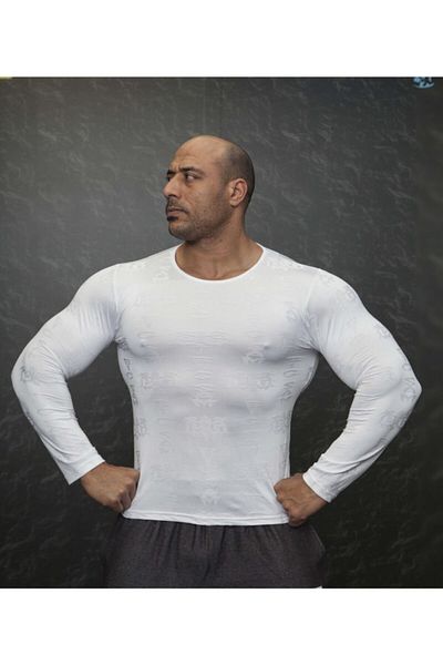 Big Sam Self Patterned White Slim Fit Sweatshirt 4638